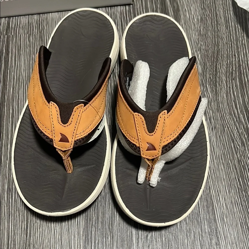 Comfortable Brown and Black Thong Sandals with Platform Sole